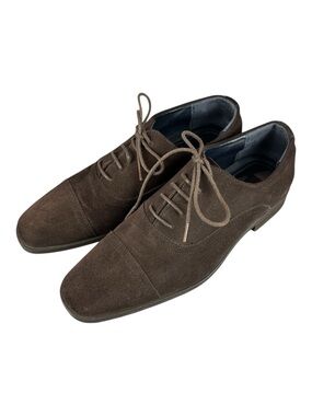 Joseph Abboud Aaron Suede Cap Toe Oxford Dress Shoes Men's 8.5 Chocolate Brown